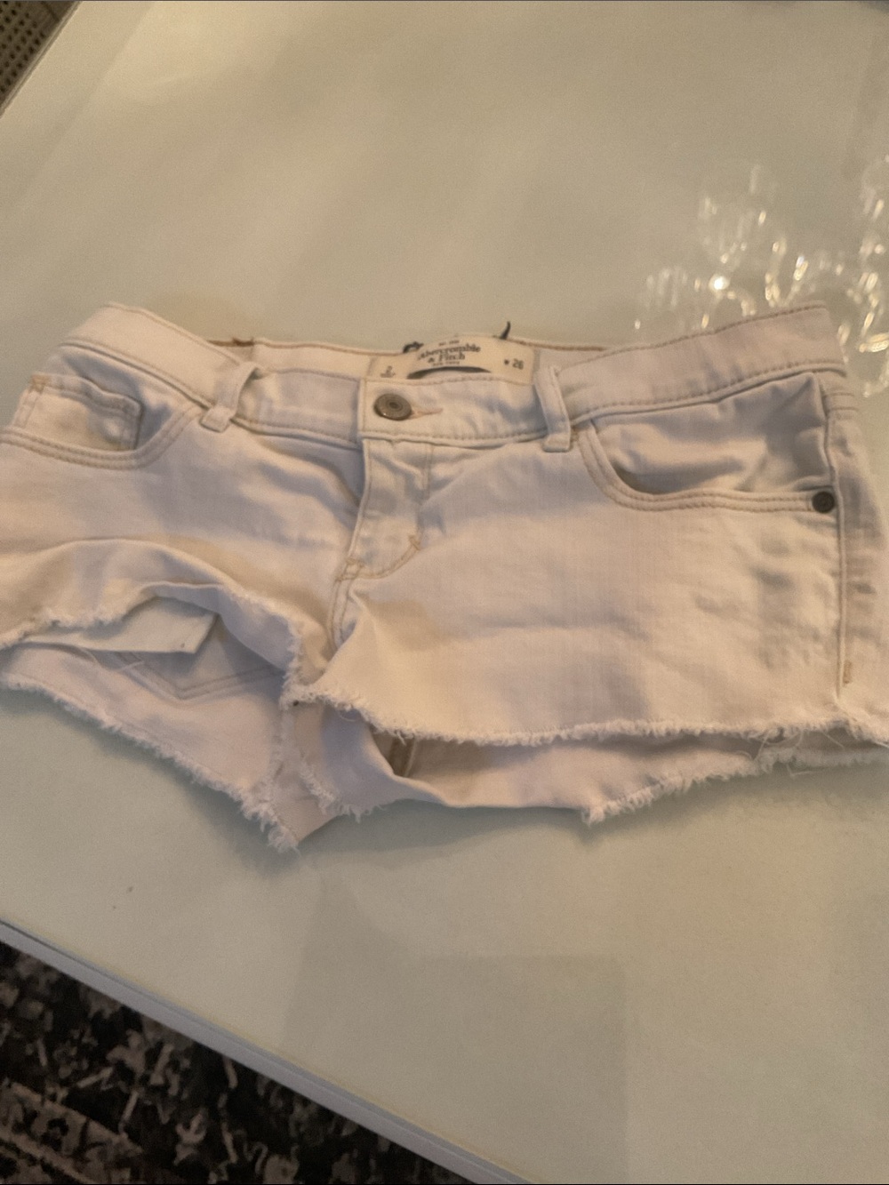 Abercrombie and fitch size 2 white cutoff shorts